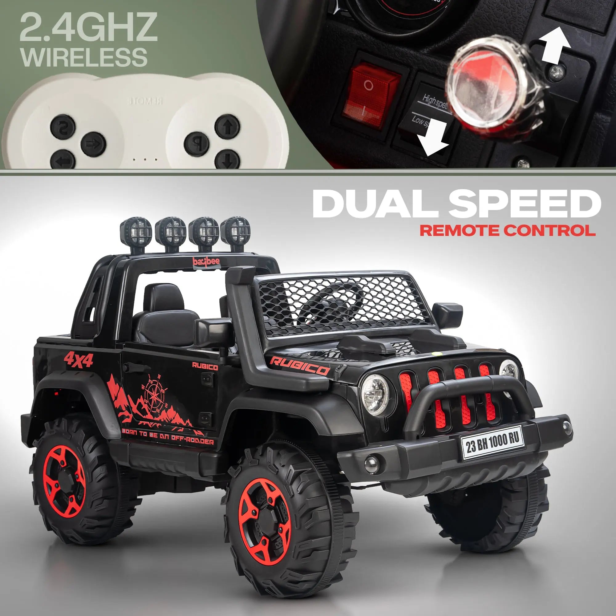 Baybee Atom Rechargeable Battery Operated Jeep for Kids - Image 26