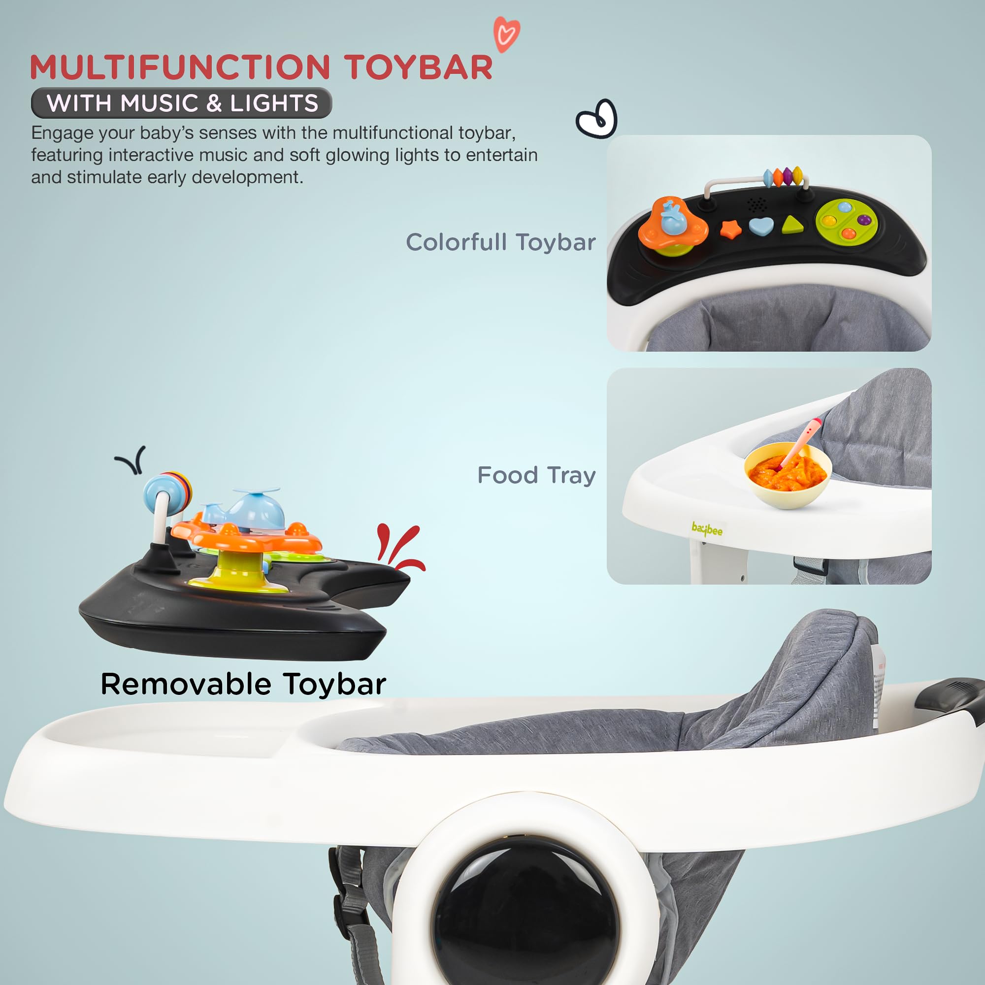 Baybee 2-in-1 Baby Walker For Kids - Image 6