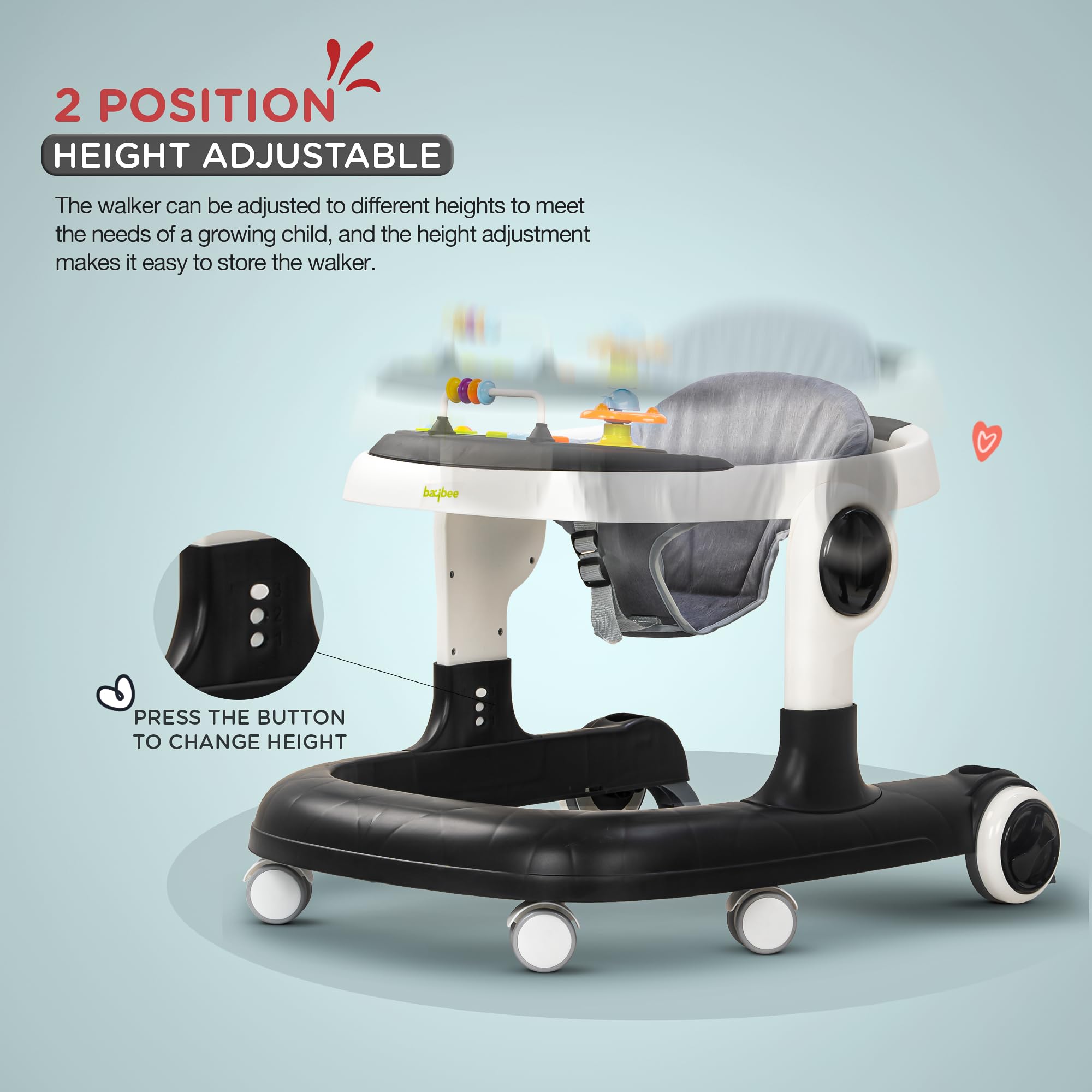 Baybee 2-in-1 Baby Walker For Kids - Image 7