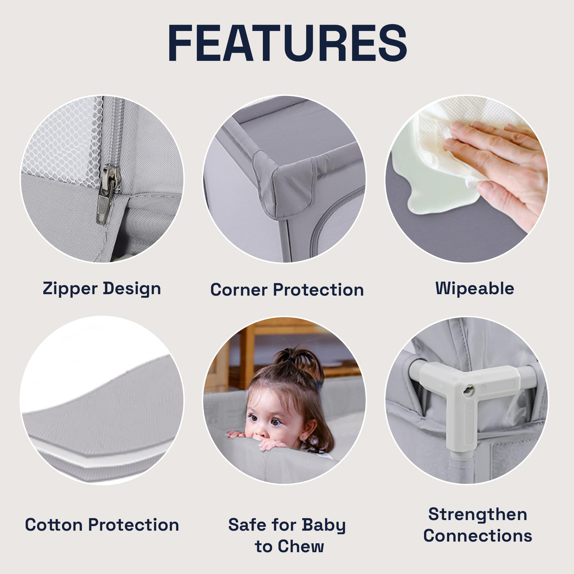 Baybee Neo Kids Playpen for Babies Baby Activity Playards with Zipper Lock - Image 4