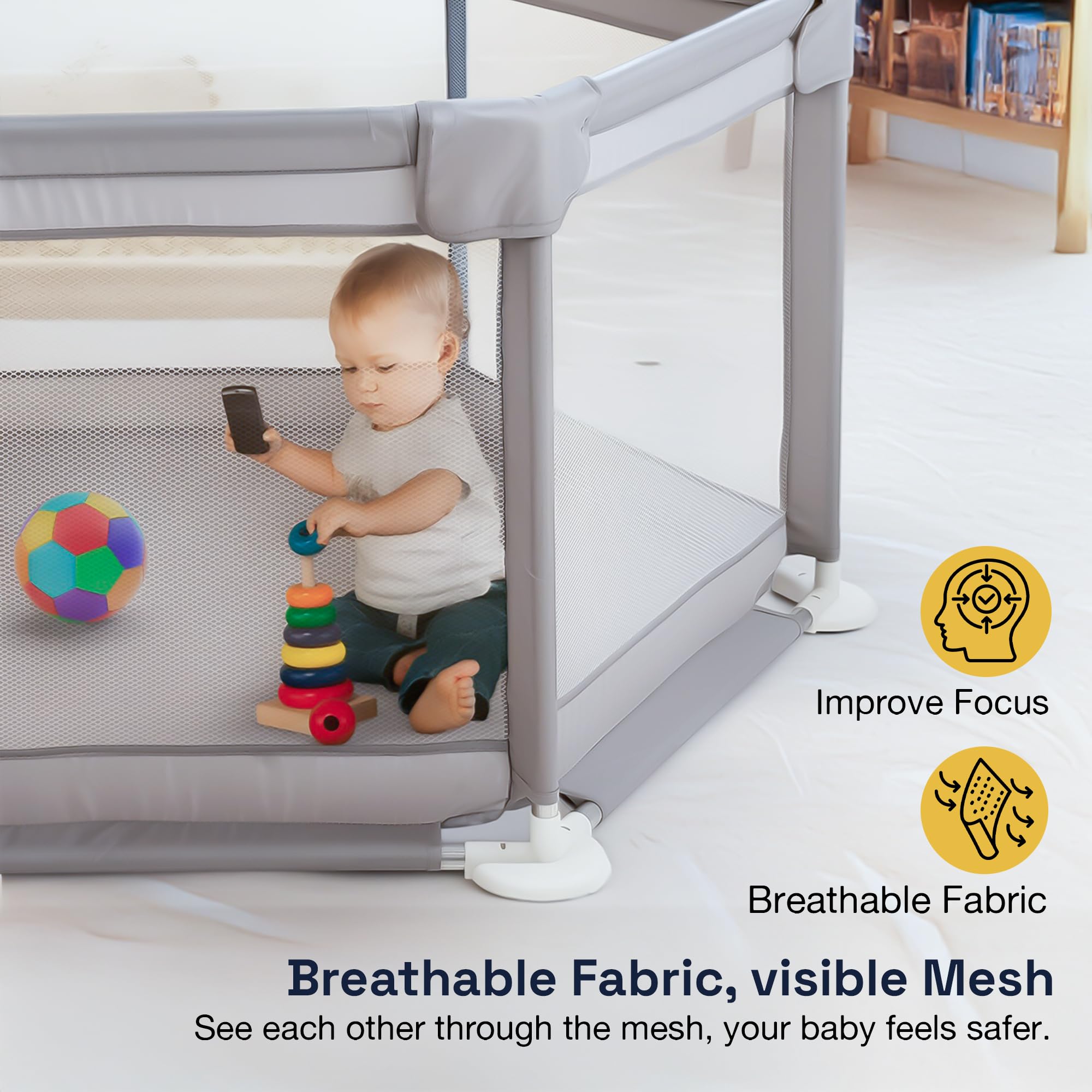 Baybee Neo Kids Playpen for Babies Baby Activity Playards with Zipper Lock - Image 7
