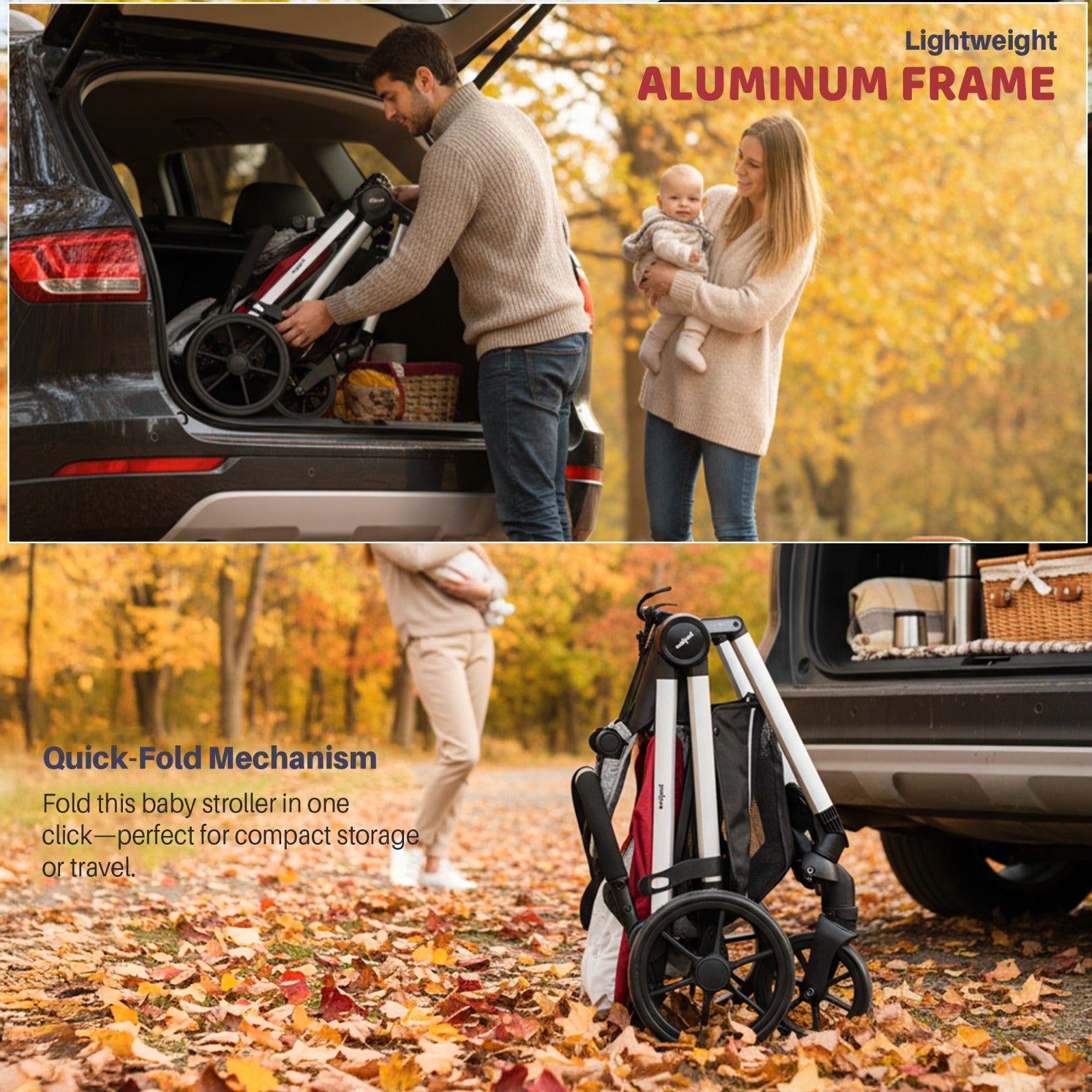 Baybee Infant Baby Pram Stroller for Babies with 3-Position Adjustable - Image 5