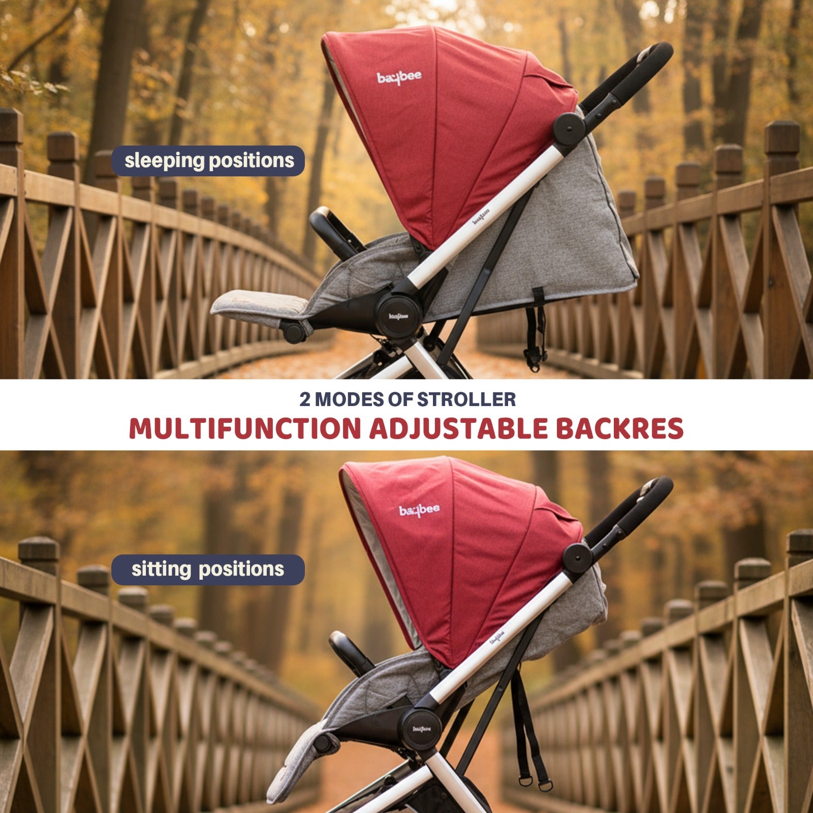 Baybee Infant Baby Pram Stroller for Babies with 3-Position Adjustable - Image 6