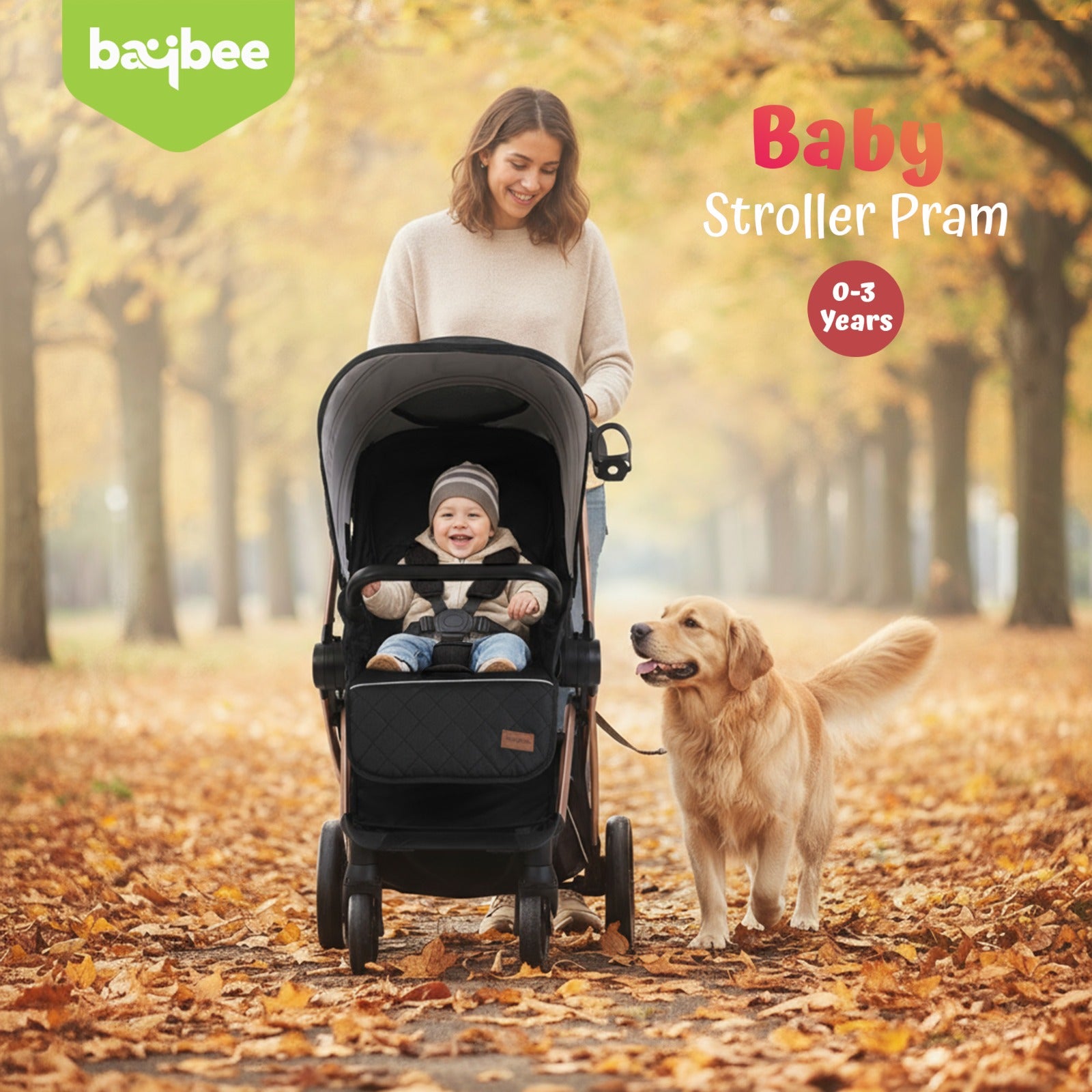 Baybee Infant Baby Pram Stroller for Babies with 3-Position Adjustable - Image 11