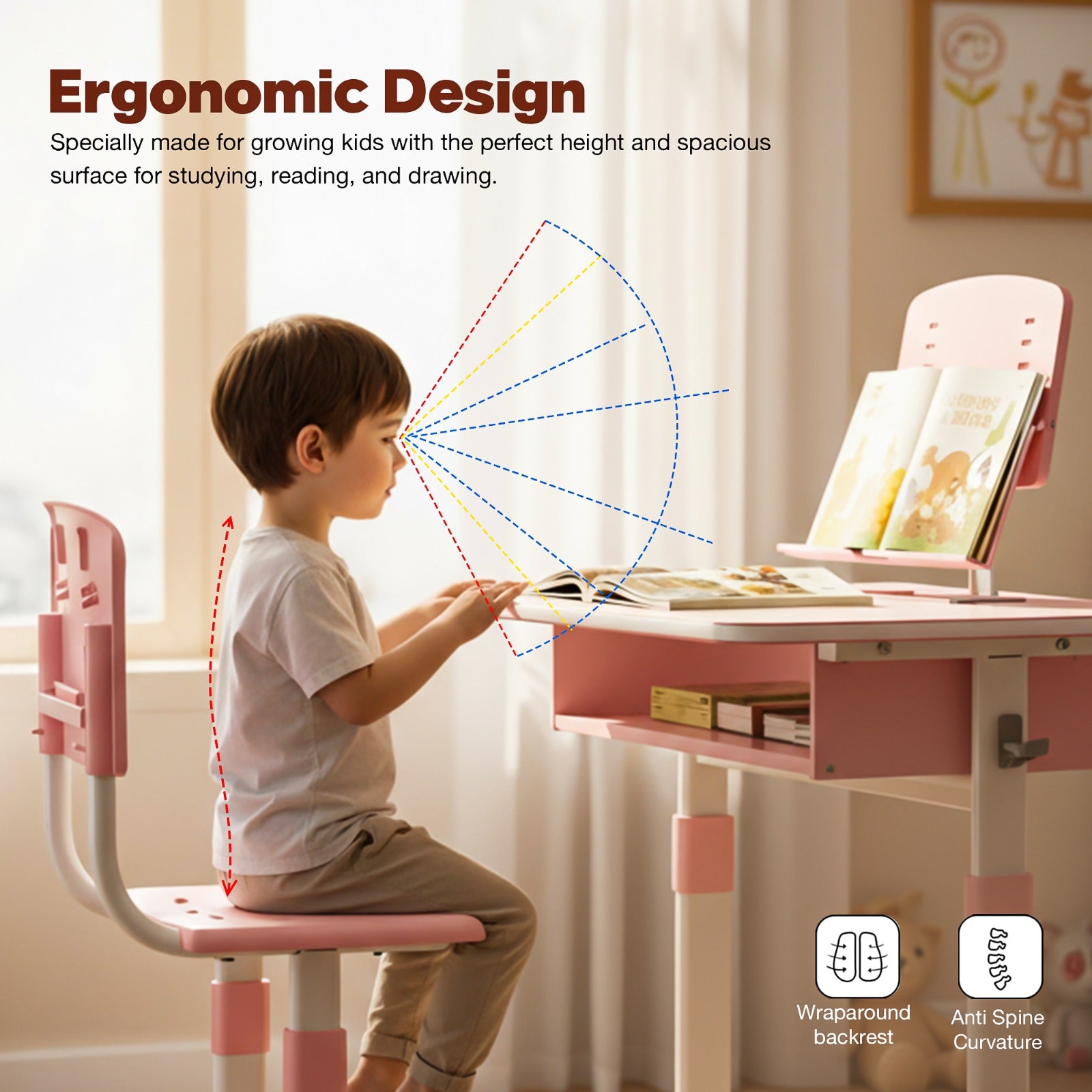 Baybee Height Adjustable Study Table and Chair Set for Kids Study Table - Image 4