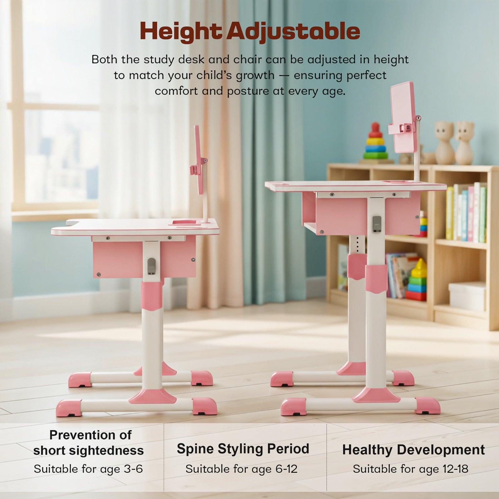 Baybee Height Adjustable Study Table and Chair Set for Kids Study Table - Image 5