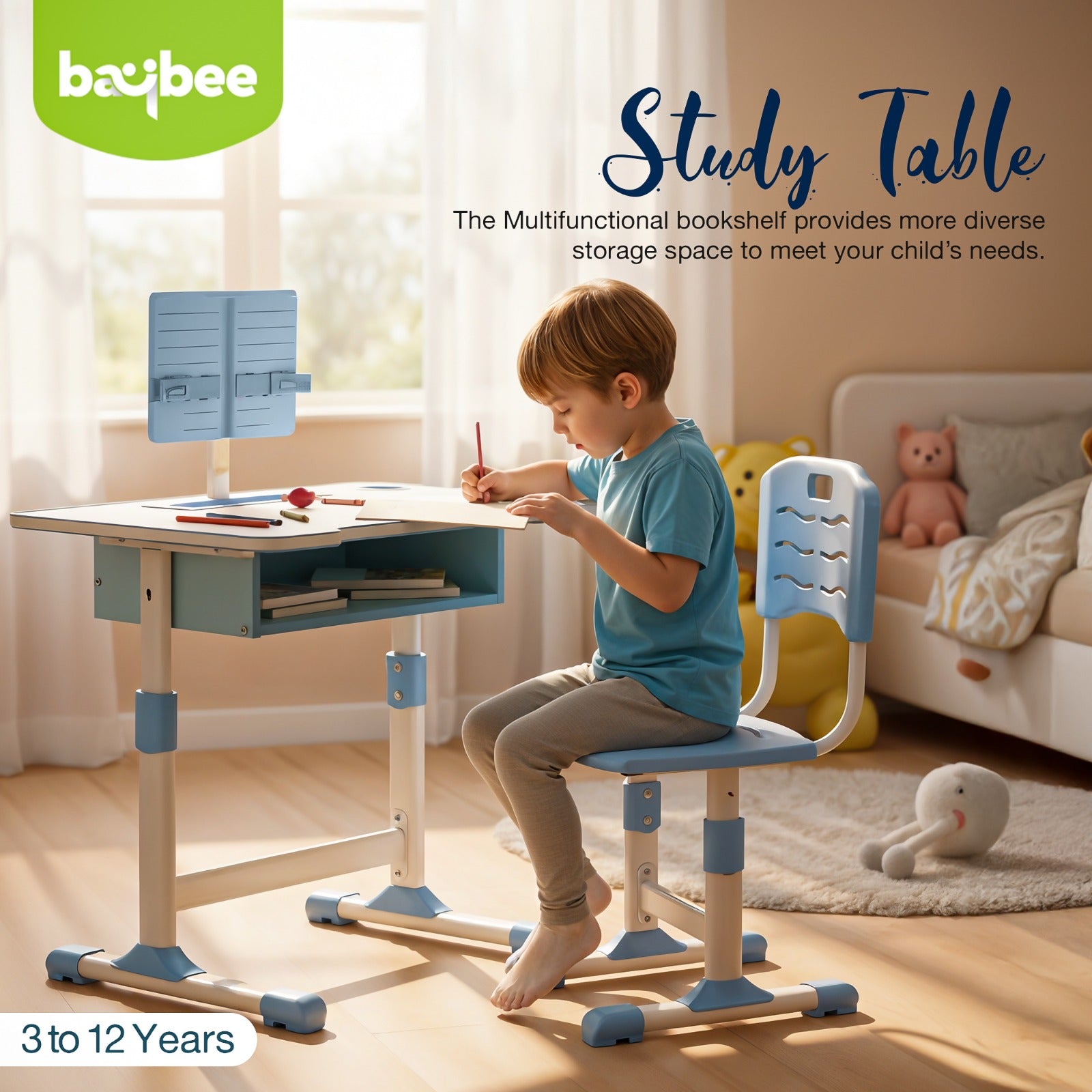Baybee Height Adjustable Study Table and Chair Set for Kids Study Table - Image 9
