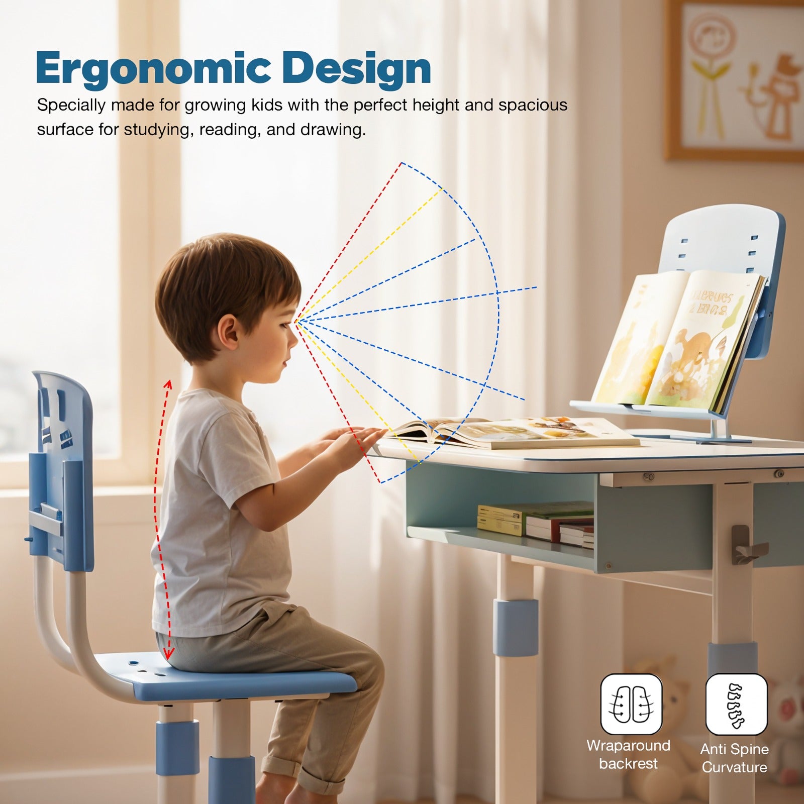 Baybee Height Adjustable Study Table and Chair Set for Kids Study Table - Image 11