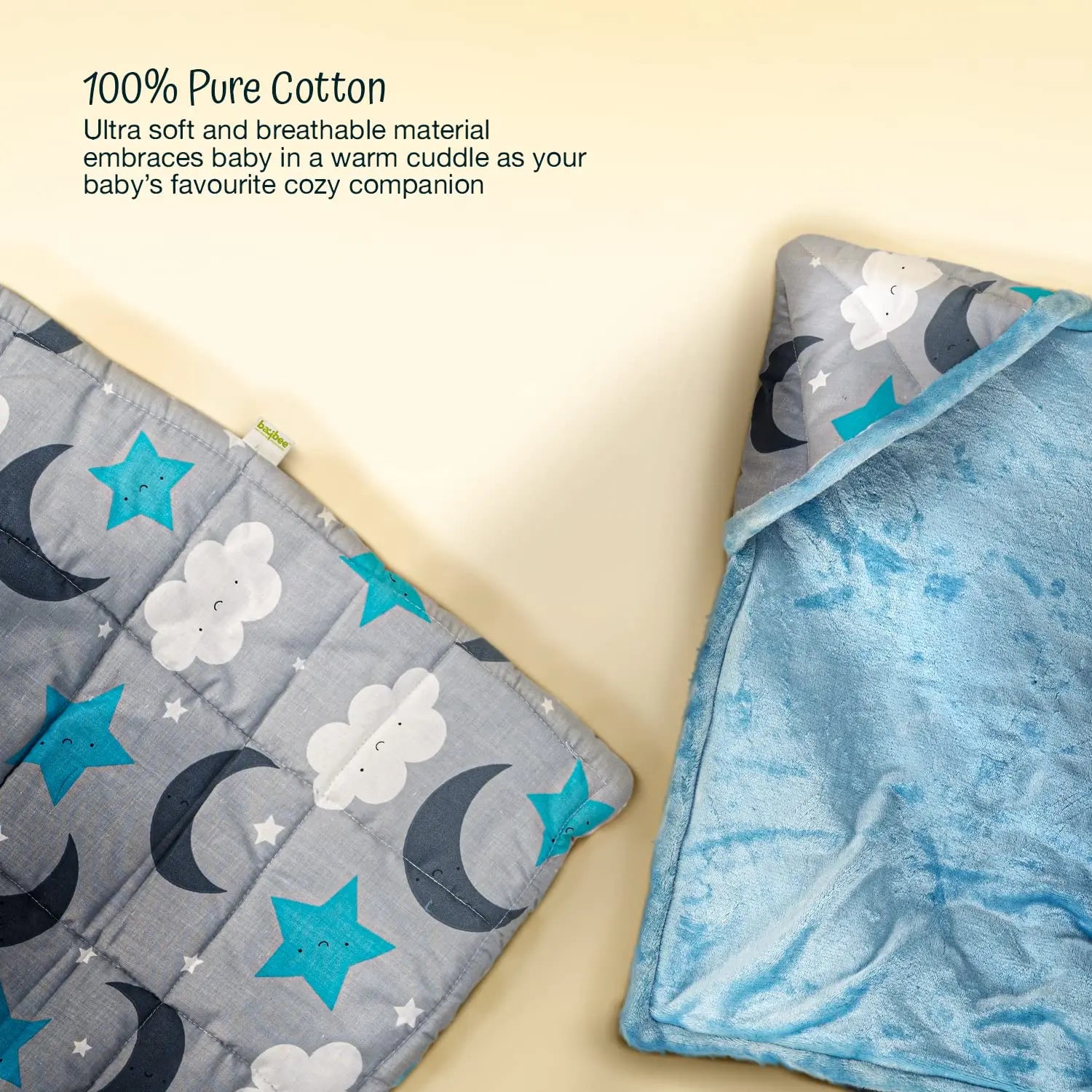 BAYBEE Cotton Baby Snuggle Pod Swaddle Wrap for Newborn with U Shape Ring Head Protection Support - Image 11