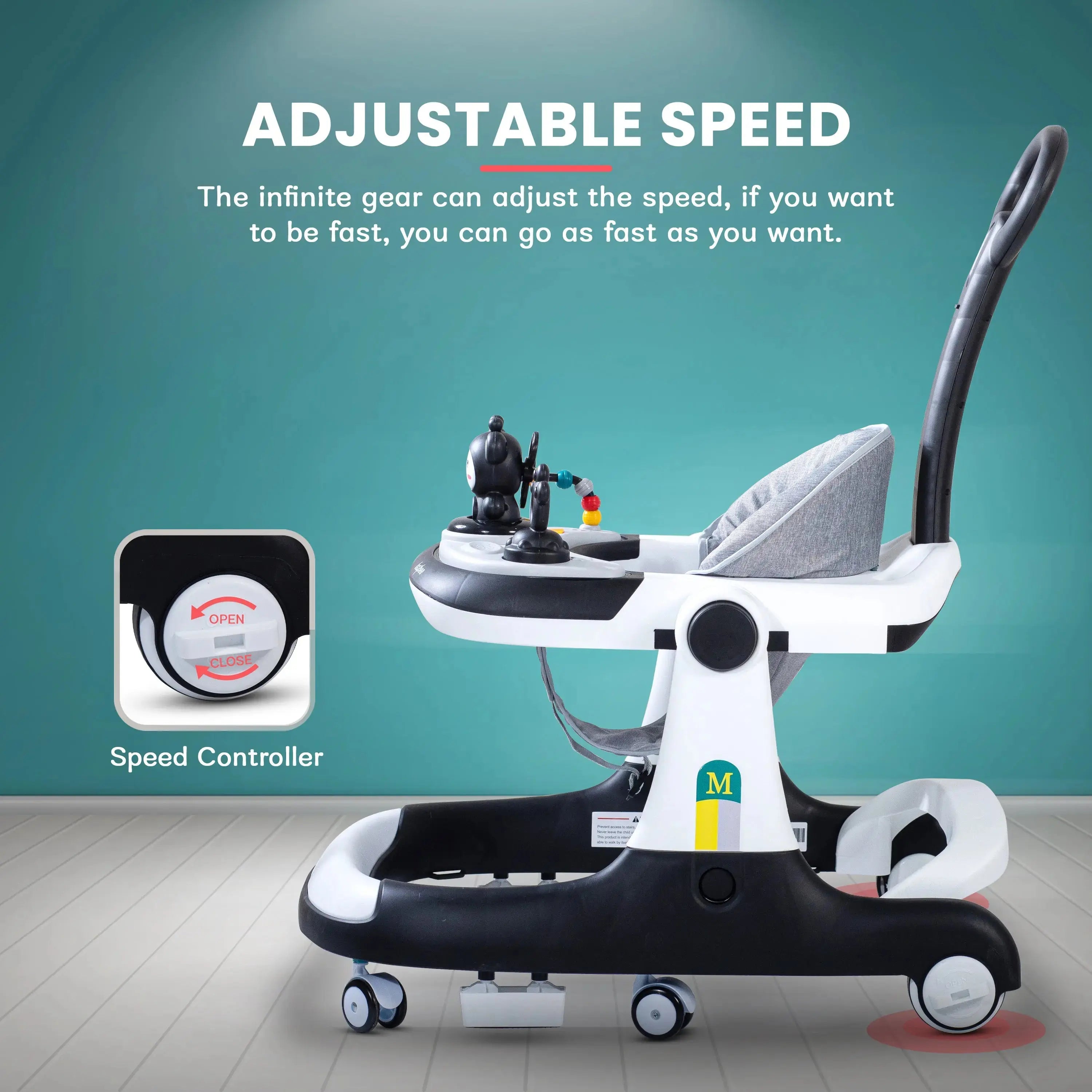 Baybee 2 IN 1 Baby Walker for Kids Round Kids Walker with Parental Push Handle - Image 4