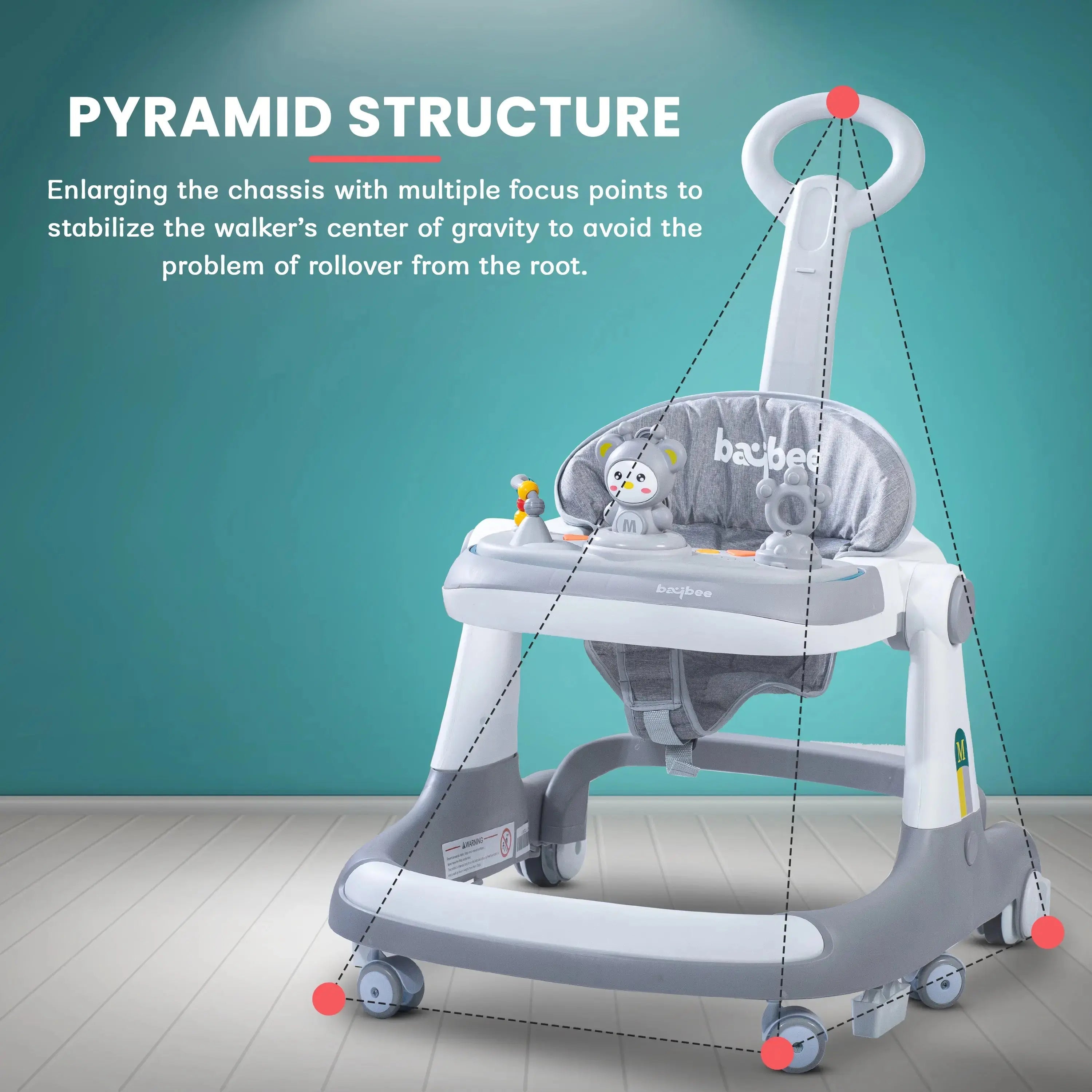 Baybee 2 IN 1 Baby Walker for Kids Round Kids Walker with Parental Push Handle - Image 10