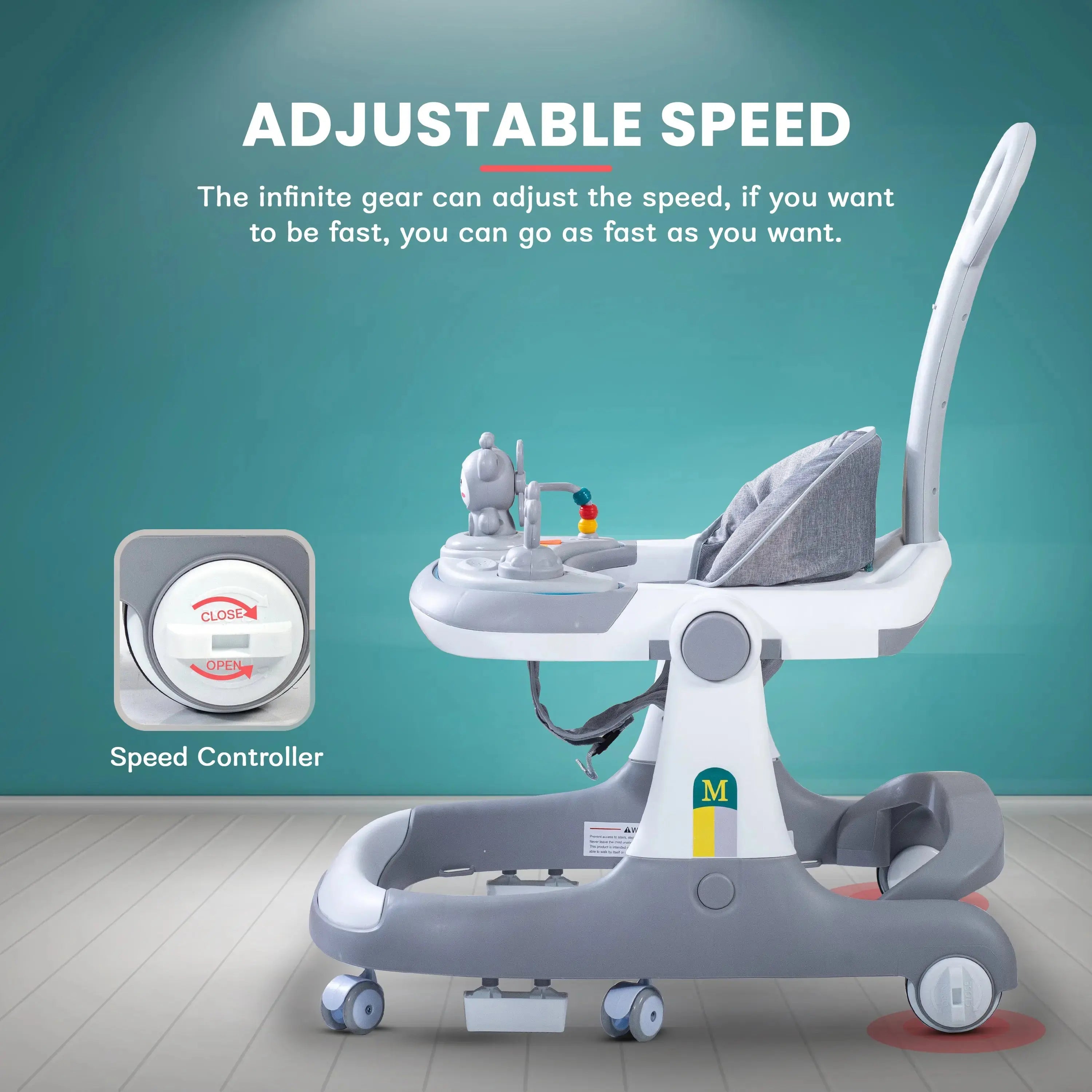 Baybee 2 IN 1 Baby Walker for Kids Round Kids Walker with Parental Push Handle - Image 11