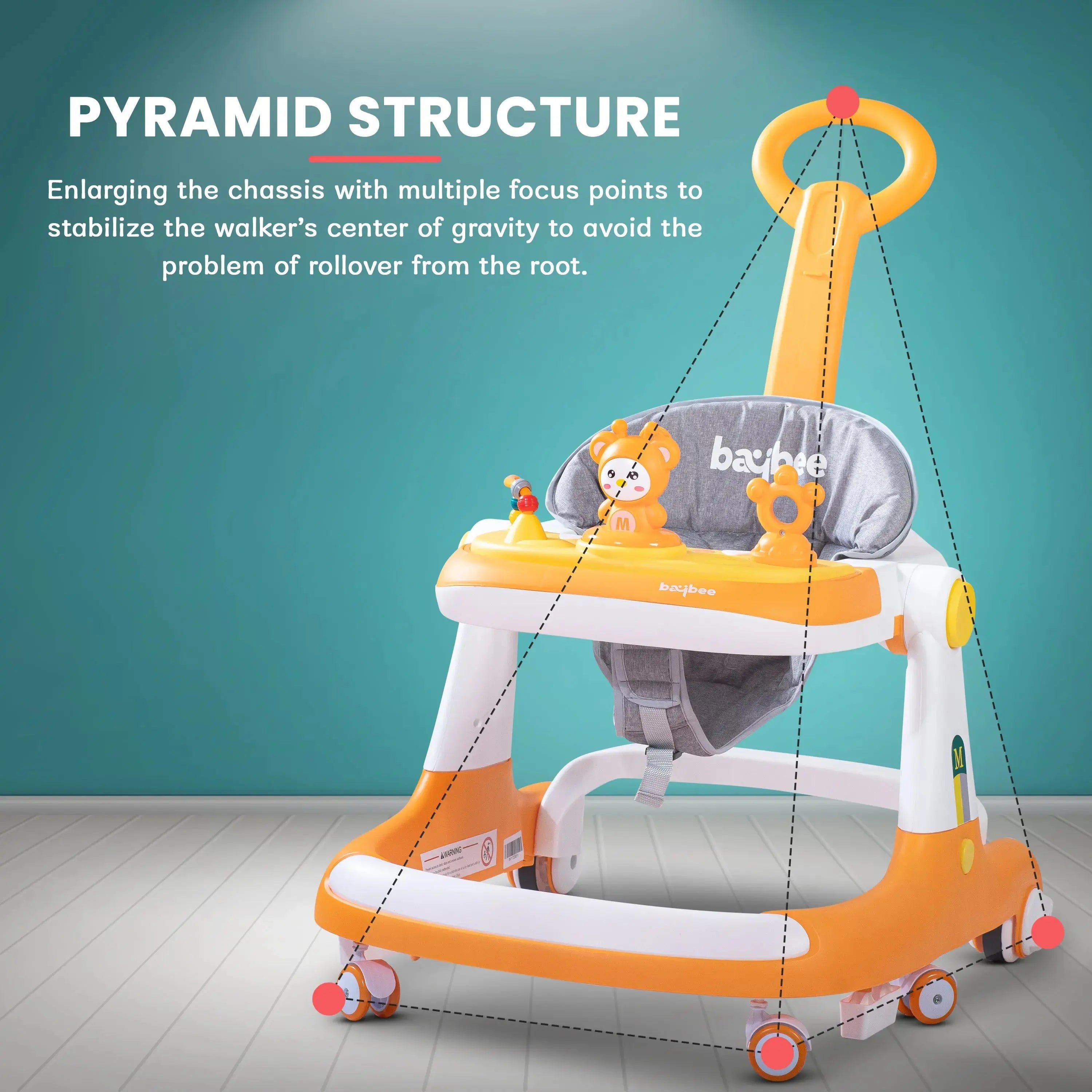 Baybee 2 IN 1 Baby Walker for Kids Round Kids Walker with Parental Push Handle - Image 18