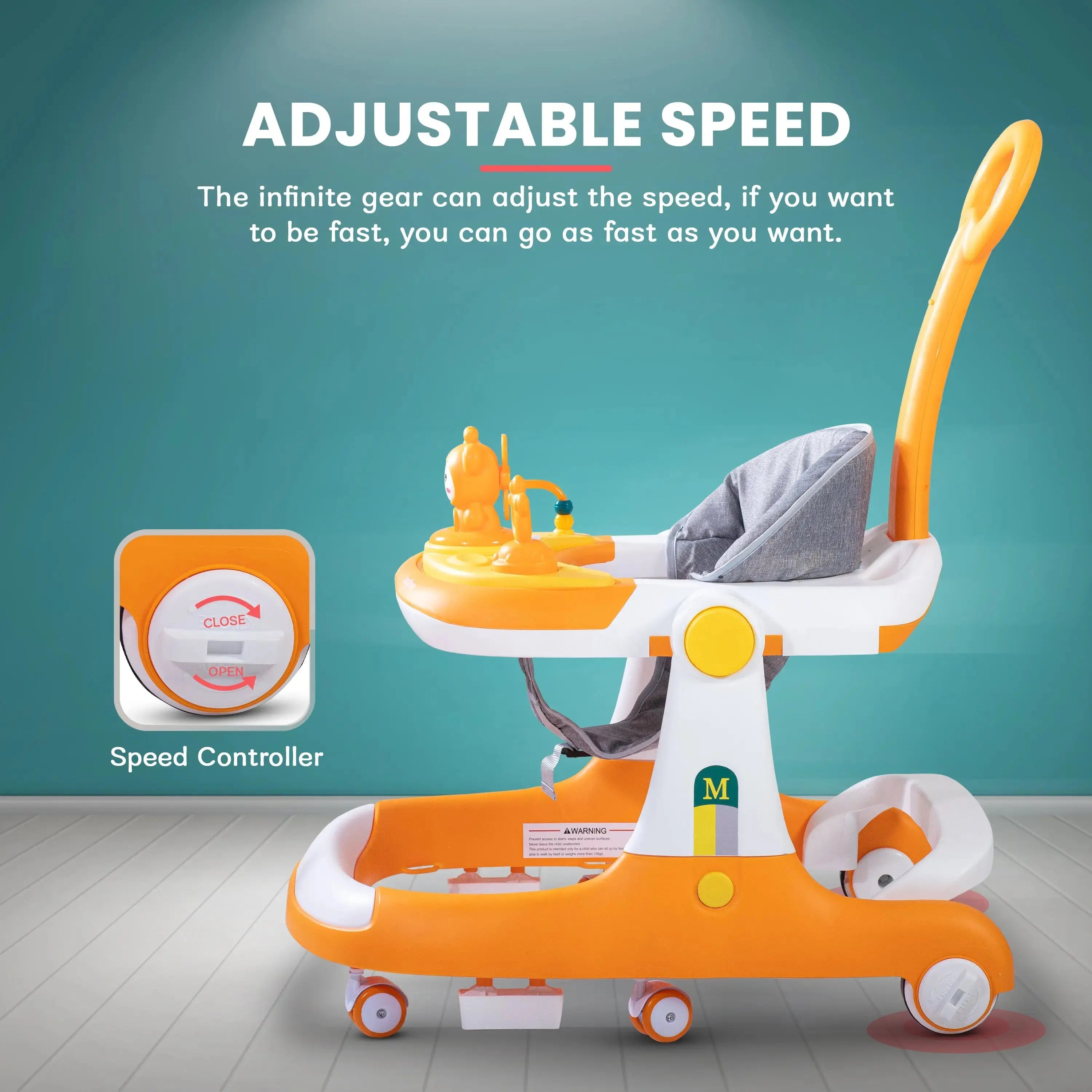 Baybee 2 IN 1 Baby Walker for Kids Round Kids Walker with Parental Push Handle - Image 19