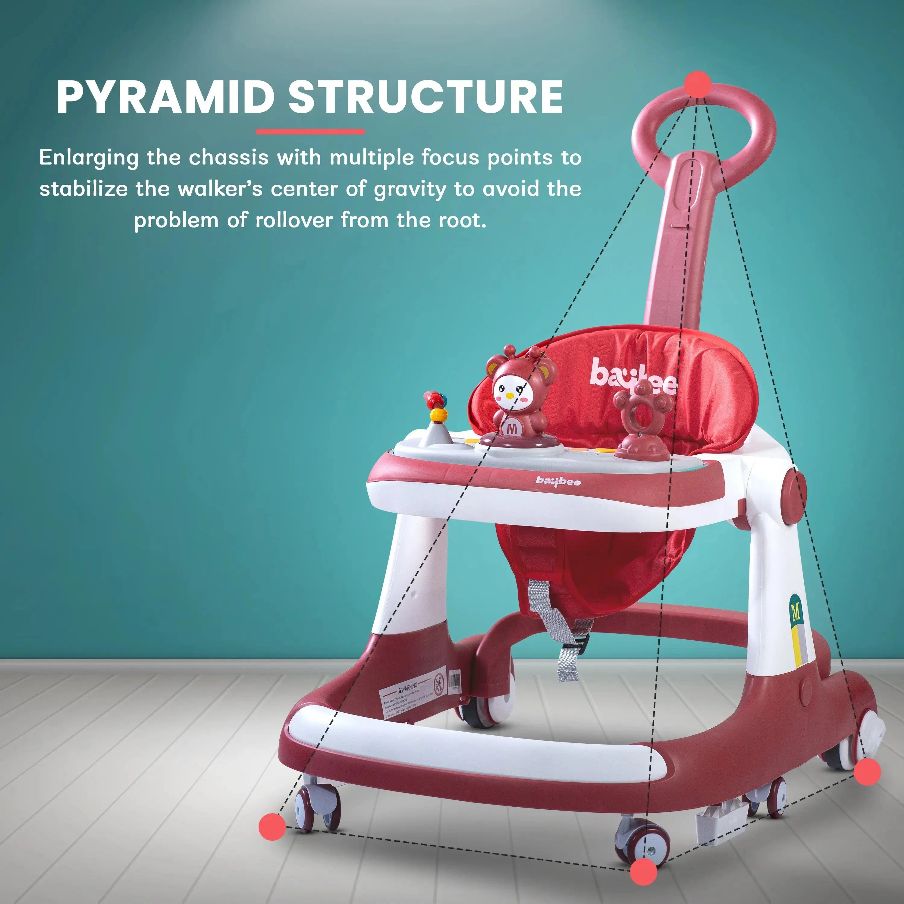 Baybee 2 IN 1 Baby Walker for Kids Round Kids Walker with Parental Push Handle - Image 26