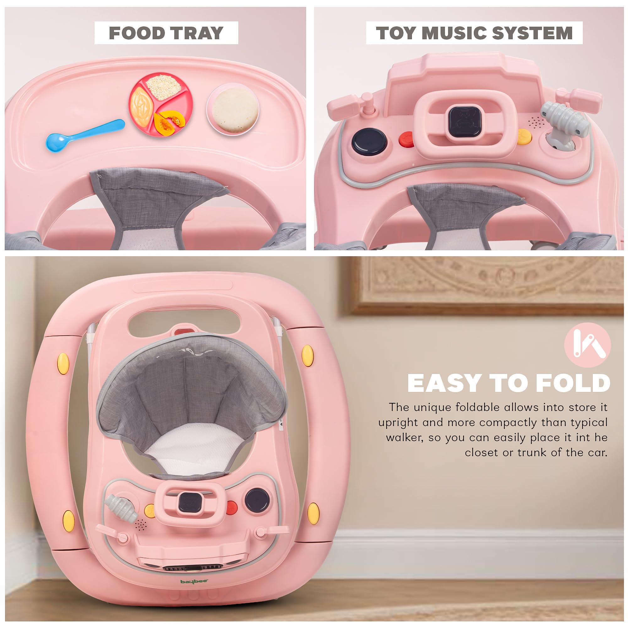 Baybee 2 in 1 Gypsy Baby Walker for Kids with Rocker - Image 12