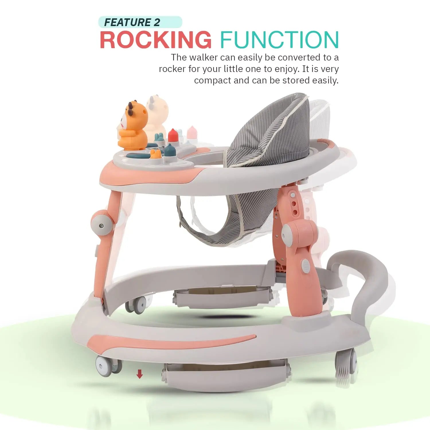 Baybee Activity Walker with Rocker for Kids with 3 Adjustable Height & Foot Mat - Image 4
