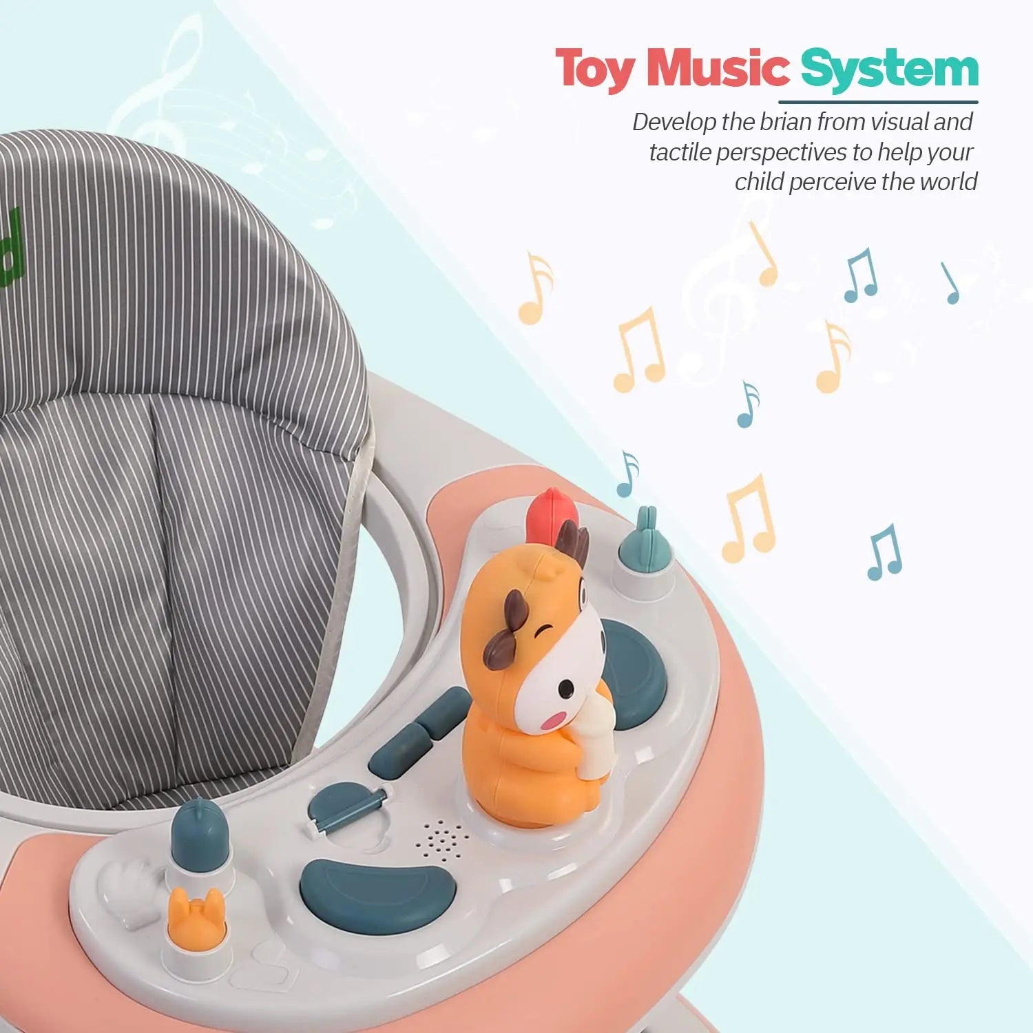 Baybee Activity Walker with Rocker for Kids with 3 Adjustable Height & Foot Mat - Image 5