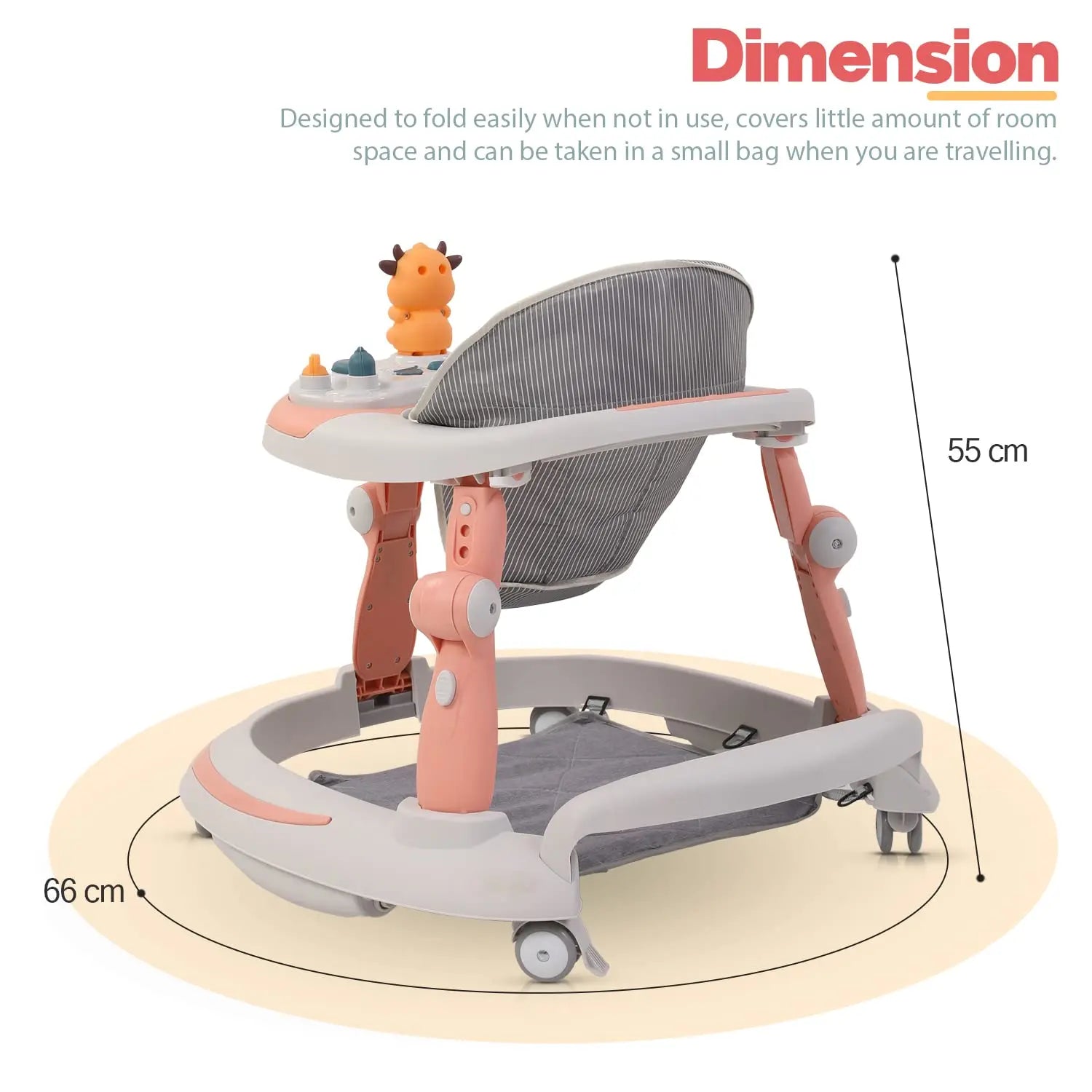 Baybee Activity Walker with Rocker for Kids with 3 Adjustable Height & Foot Mat - Image 9