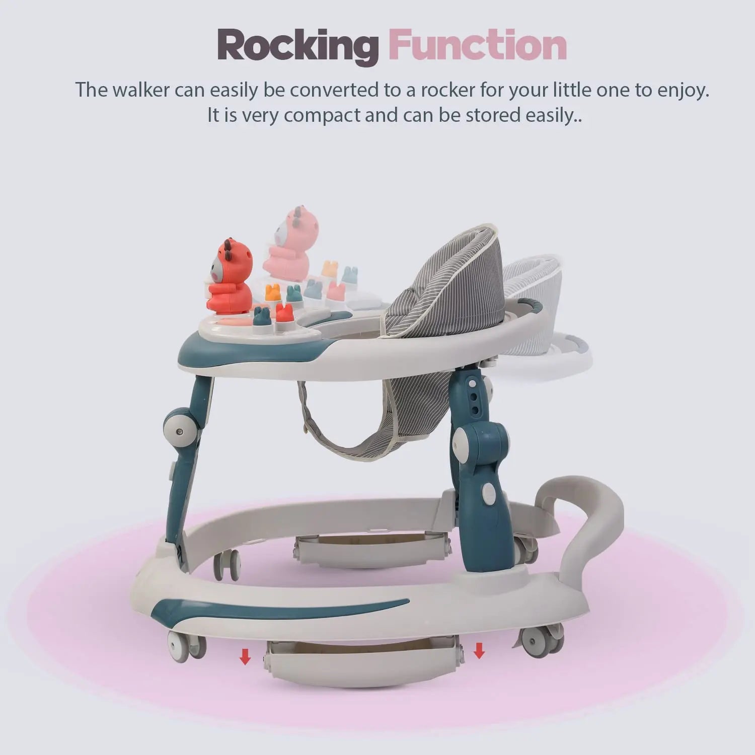 Baybee Activity Walker with Rocker for Kids with 3 Adjustable Height & Foot Mat - Image 13