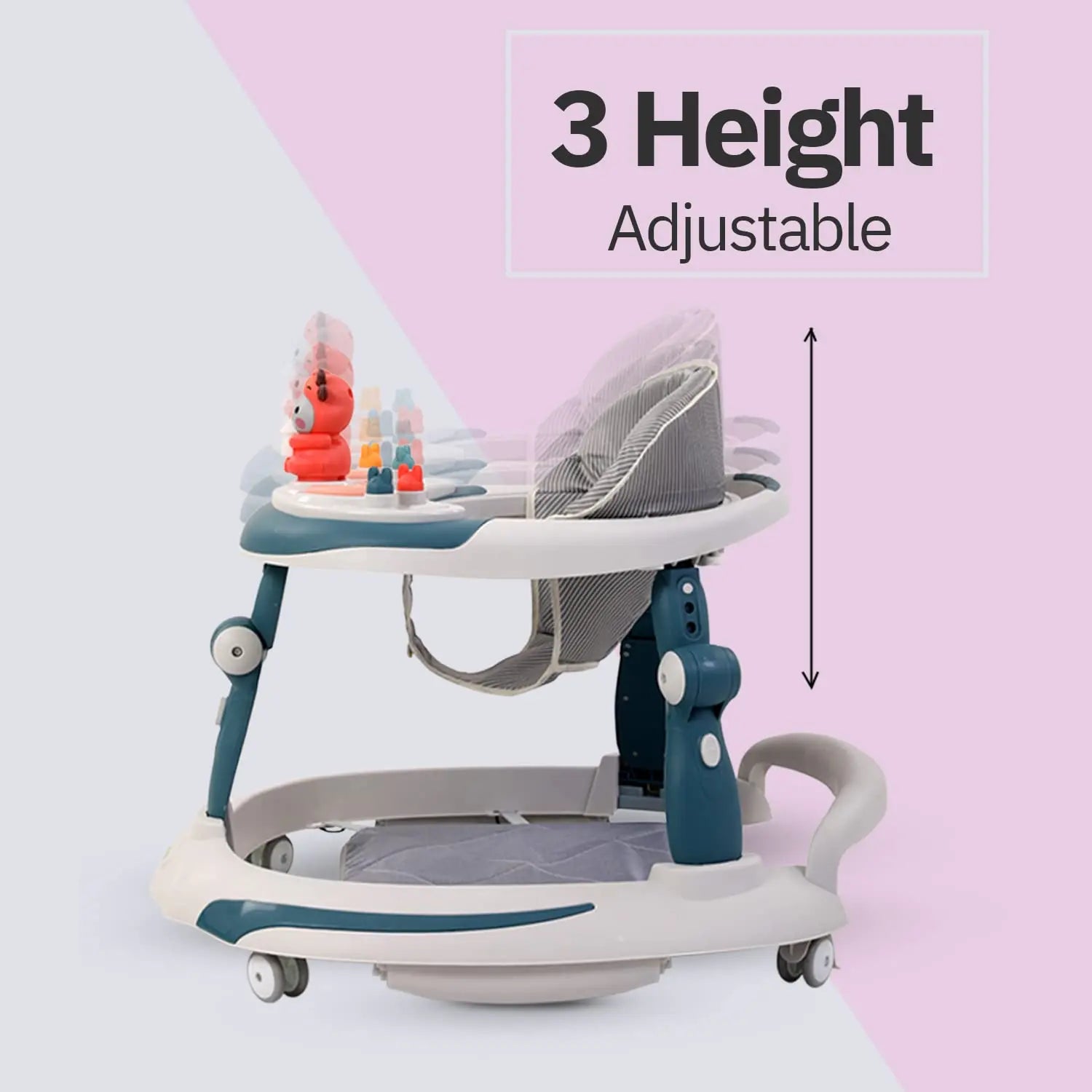 Baybee Activity Walker with Rocker for Kids with 3 Adjustable Height & Foot Mat - Image 15