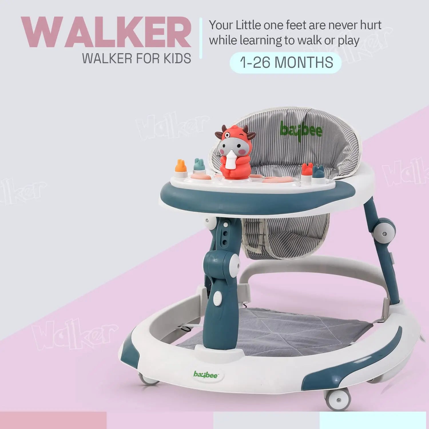 Baybee Activity Walker with Rocker for Kids with 3 Adjustable Height & Foot Mat - Image 17