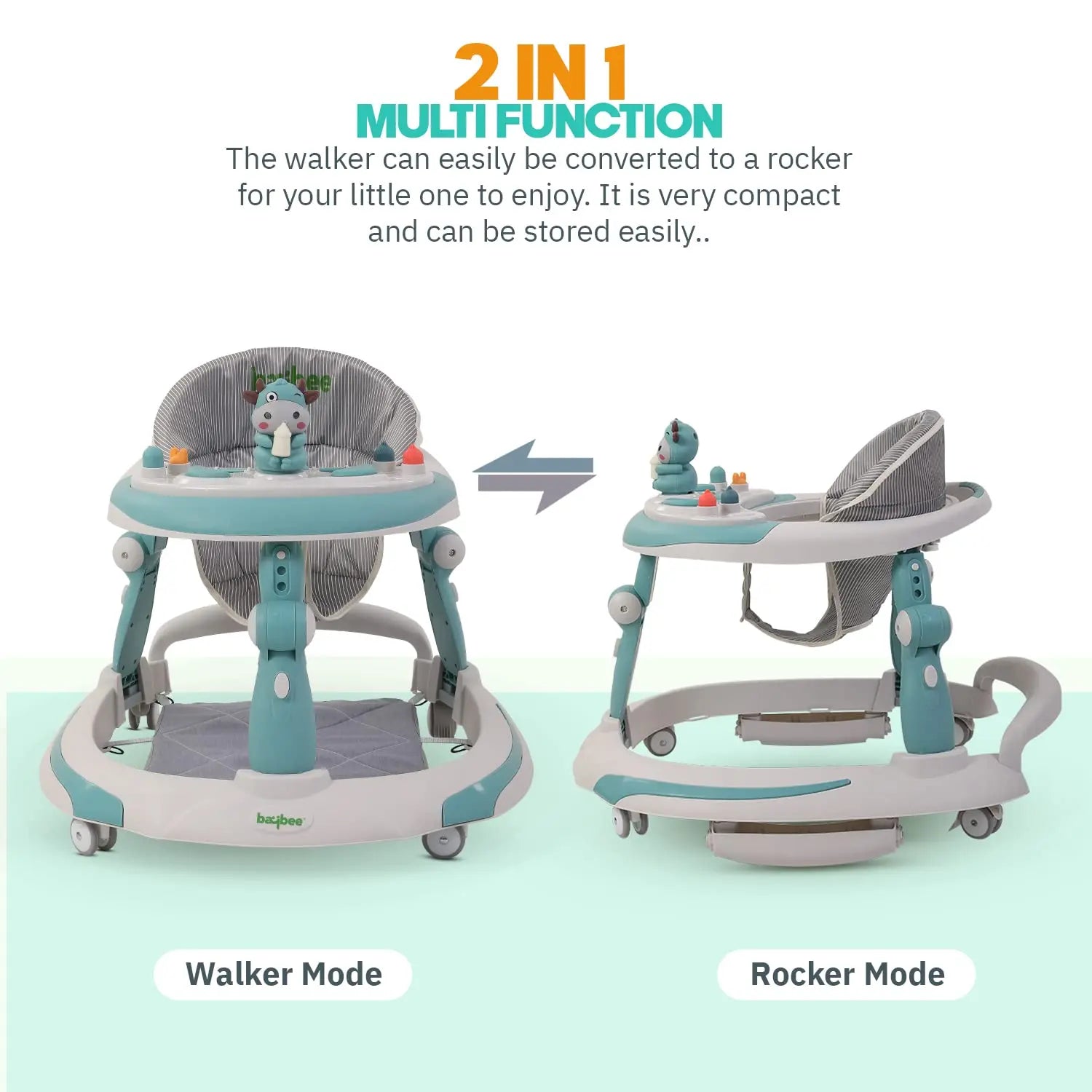 Baybee Activity Walker with Rocker for Kids with 3 Adjustable Height & Foot Mat - Image 21