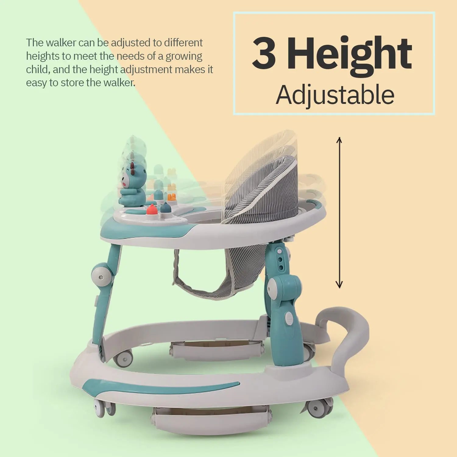 Baybee Activity Walker with Rocker for Kids with 3 Adjustable Height & Foot Mat - Image 23