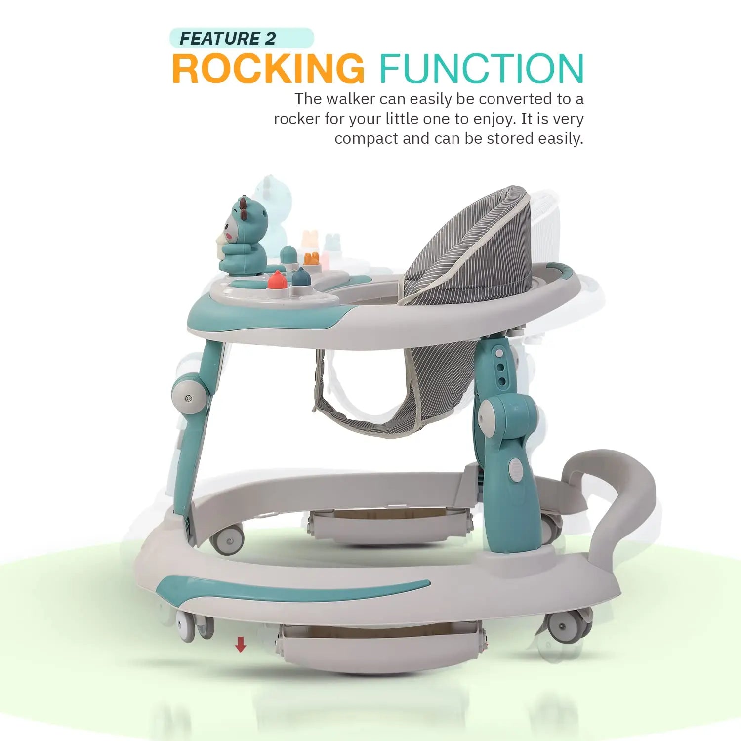 Baybee Activity Walker with Rocker for Kids with 3 Adjustable Height & Foot Mat - Image 25