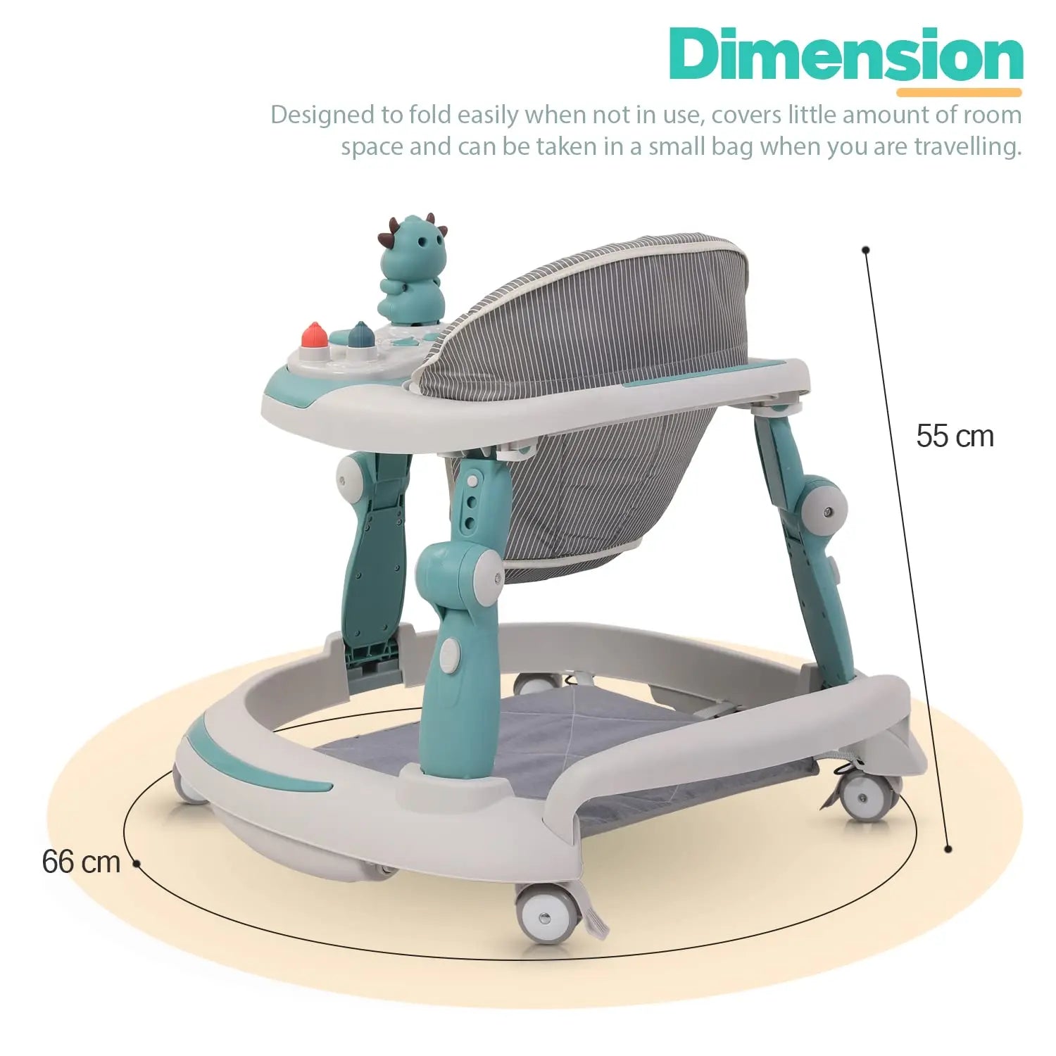 Baybee Activity Walker with Rocker for Kids with 3 Adjustable Height & Foot Mat - Image 27