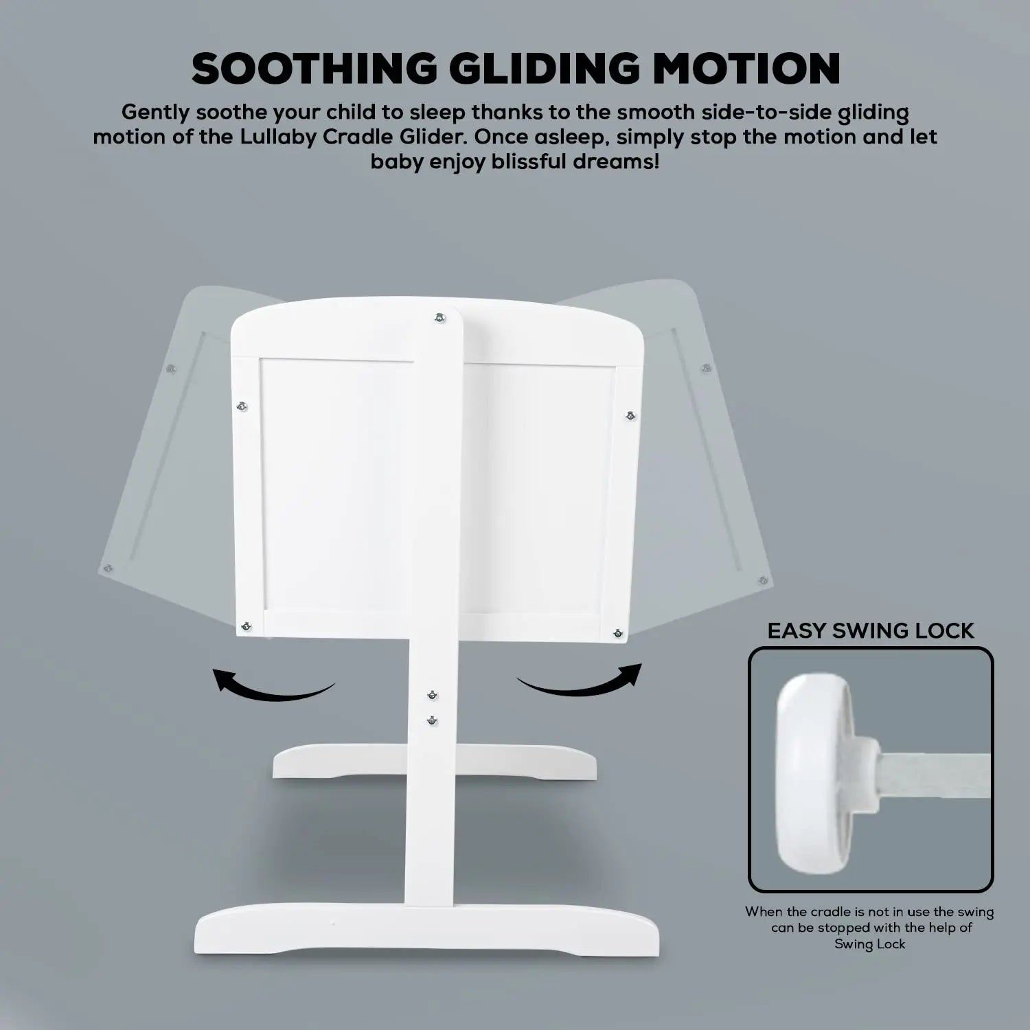 BAYBEE Lucenta Cradle for Baby with Adjustable Height, Baby Cot, Mosquito Net & Mattress - Image 4