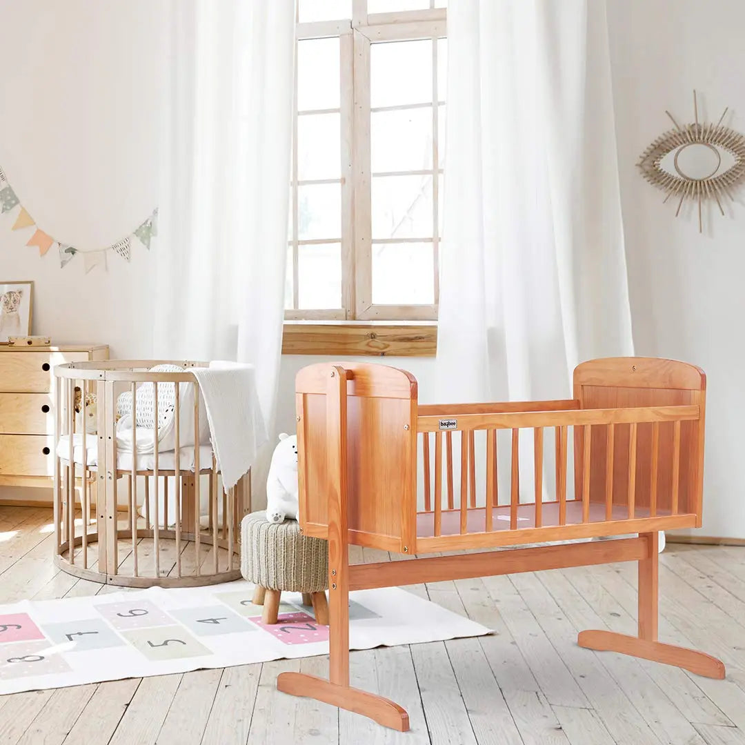 BAYBEE Lucenta Cradle for Baby with Adjustable Height, Baby Cot, Mosquito Net & Mattress - Image 16