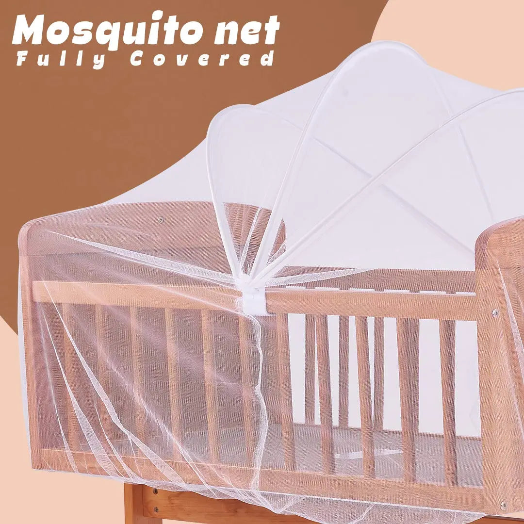 BAYBEE Lucenta Cradle for Baby with Adjustable Height, Baby Cot, Mosquito Net & Mattress - Image 20