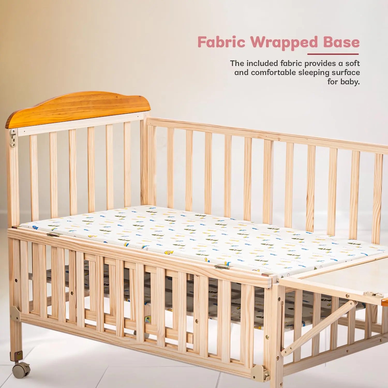 Baybee Crolla 3 in 1 Wooden Cradle for New Born Baby - Image 7